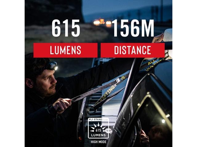 Coast FL85 615 Lumen Dual Color Pure Beam Focusing LED Headlamp with Twist Focus Hinged Beam Adjustment, Hard Hat Compatibility and Reflective...