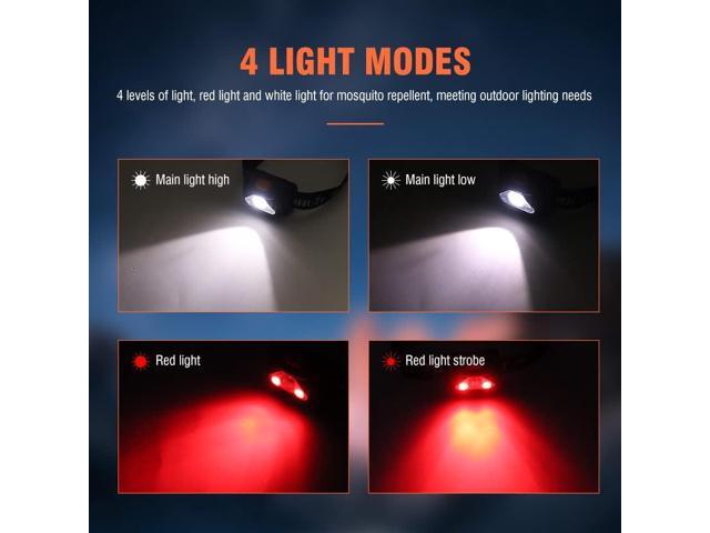 BORUIT LED Headlamp Red White Light Head Lamp [2-Pack] AAA Battery Super Bright Headlight 4 Mode Head Flashlight for Kids Adult Camping Running...
