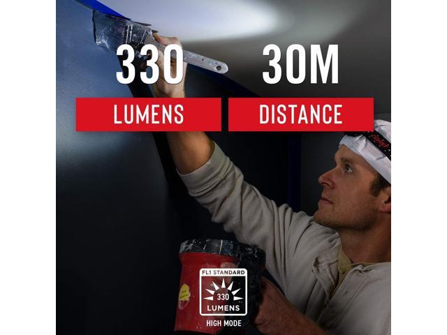 Coast FL19 365 Lumen Dual Color (White & Red) LED Headlamp, Batteries & Hard Hat Clips Included, Black