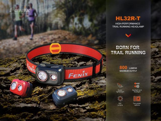 Fenix HL32R-T Trail Running Headlamp, 800 Lumen USB-C Rechargeable Lightweight Bright with Spotlight and FloodLight Dual Beam and a Cable Organizer...