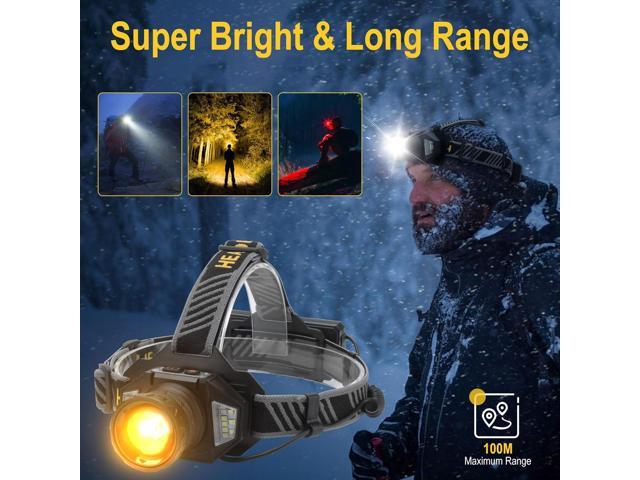 BORUIT LED Rechargeable Headlamp with Red Light,Super Bright Motion Sensor Head Lamp with 8 Modes,IPX4 Waterproof Headlamps Headlight for Outdoor...