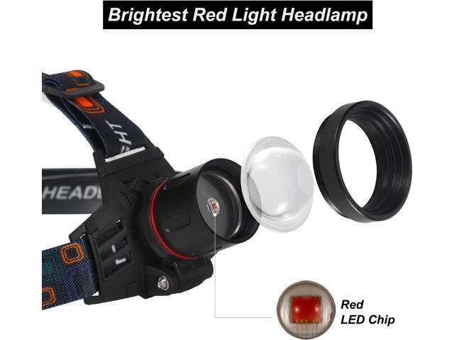 WINDFIRE New Brightest Red Light Hunting Headlamp Zoomable 3 Modes Bright Head Lamp Rechargeable Waterproof Headlight for Coyote Hog Varmint,...