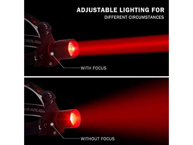 LUXNOVAQ Red Light Headlamp for Hunting, LED Rechargeable Headlamp, 3 Modes Zoomable Night Hunting Light,Waterproof Tactical headlamp Red Light...