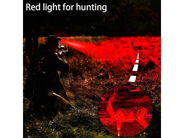 LUXNOVAQ Red Light Headlamp for Hunting, LED Rechargeable Headlamp, 3 Modes Zoomable Night Hunting Light,Waterproof Tactical headlamp Red Light...