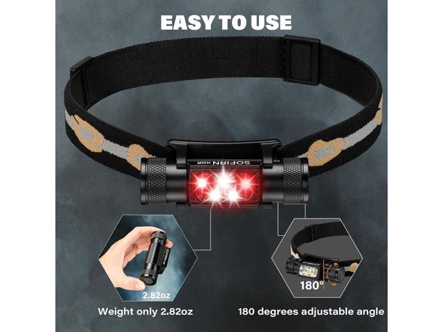 sofirn LED Headlamp Rechargeable, H35R Super Bright Lightweight Head Light with 660nm Deep Red Light, 1500 Lumens White Light, IPX6 Waterproof Head...