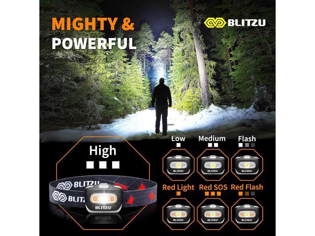 LED Headlamp Flashlight for Adults & Kids, Lightweight, Waterproof Head Lamp with White & Red Light, Comfortable Headband, Perfect for Running,...