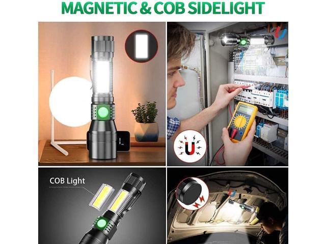 UV Flashlight Black Light, 3-in-1 Magnetic Flashlight Rechargeable, High Lumen Tactical LED Flashlight, 7 Modes Waterproof UV Light for Camping...
