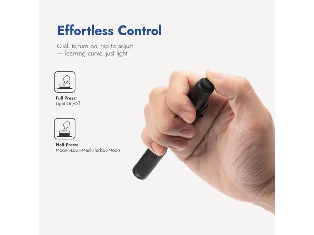 WUBEN PL01 Pen Light, 650 Lumens Pocket EDC Flashlight Rechargeable, Bright LED Pen Flashlight, IP68 Handheld Flash Lights, Compatible 2 AAA...