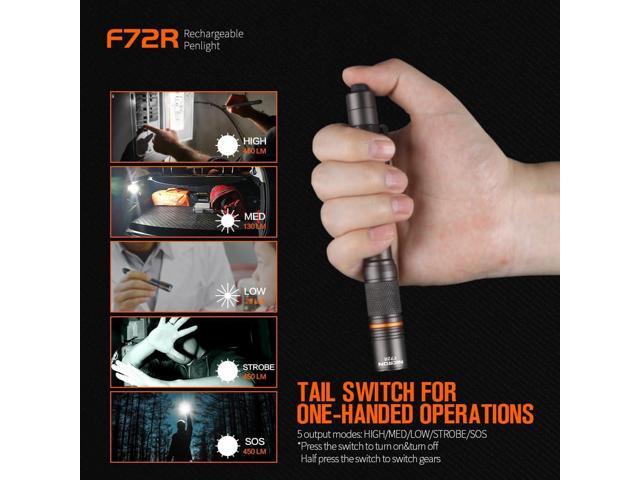 NICRON F72R Pen Light, Pocket Flashlight with Clip,5 Modes 450 lumens mini Rechargeable Flashlight Including Batteries, Focusing penlight ipx4...