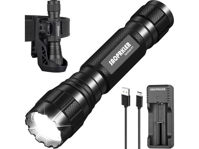 Tactical Flashlights High Lumens-1200 LM Police Flashlight with Holster for Duty Belt,Single Mode LED Flashlight for Camping/Law...