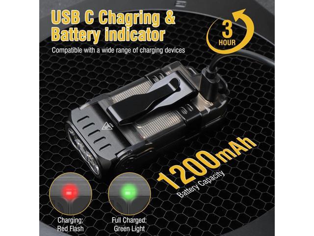 BORUIT V15 LED Small Powerful EDC Flashlight with Warm White Red Light,Super Bright USB C Rechargeable 10 Modes Mini Pocket Keychain Flash Light...