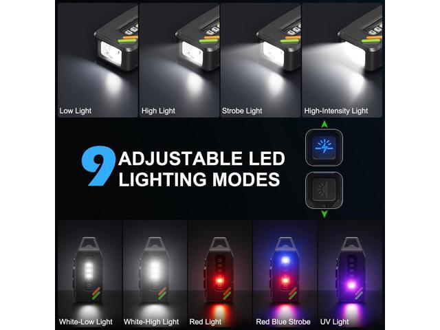 Sinvimes EDC Flashlight Rechargeable, 500 Lumens 9 Modes Powerful Mini Flashlight Keychain with IPX7 Waterproof, Clip on Pocket Flashlight Magnetic...
