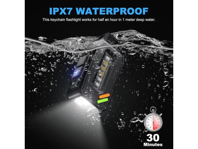 Sinvimes EDC Flashlight Rechargeable, 500 Lumens 9 Modes Powerful Mini Flashlight Keychain with IPX7 Waterproof, Clip on Pocket Flashlight Magnetic...