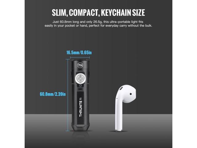 ThruNite Ti Keychain Flashlight, Customized Edition with 704 Tactical, 650 Lumens USB-C Rechargeable Compact Pocket Light with Magnetic Tailcap,...