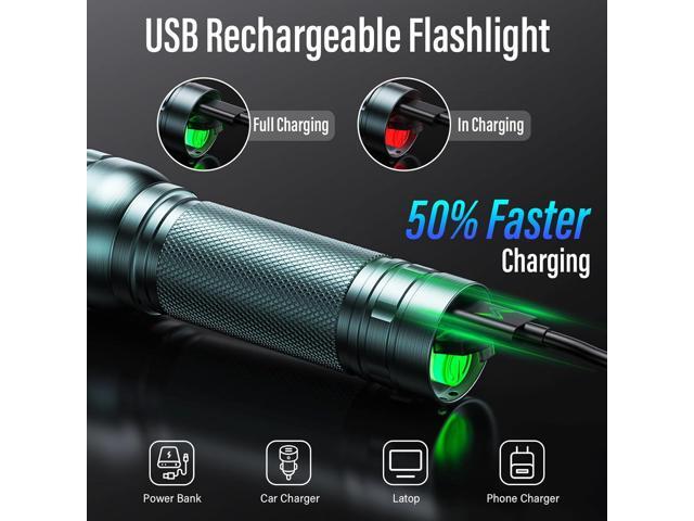 Rechargeable Flashlights High Lumens, G1000 Super Bright Flash Light 2 Pack, Small Zoomable LED Flashlight with 3 Lighting Modes, Portable...