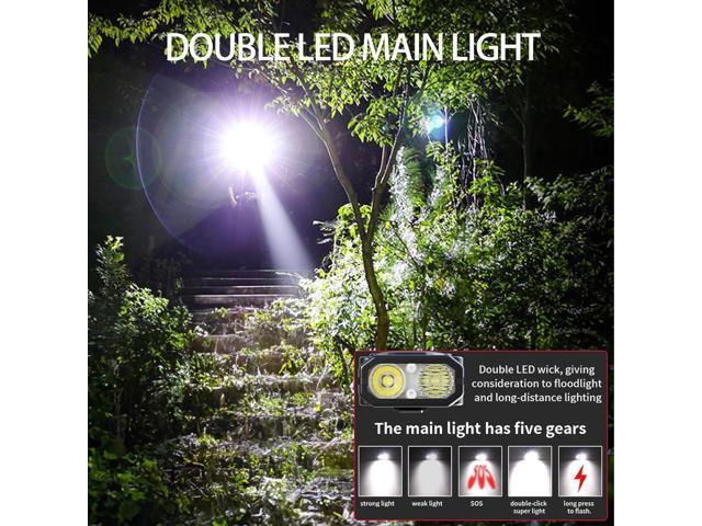EDC Tactical Flashlight DT007, Compact 7 Mode Pocket LED Flashlight - 1500LM, USB-C Rechargeable Digital Display, IPX5 with Side Light and Clip for...