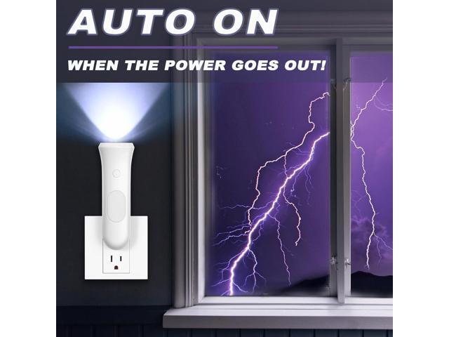4 in 1 Emergency Lights for Home Power Failure, 3 Pcs Rechargeable LED Flashlight Plug in Wall, Automatic Turn-On Power Outage Night Light...