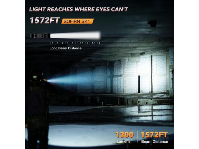 Sofirn SK1 Tactical Flashlight Rechargeable, 1571 FT Long Throw Flashlight with IP68 Waterproof, Rotary Switch Adjusts Tactical, Lockout and Duty...