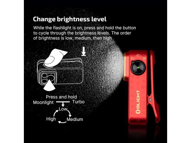 OLIGHT Oclip Pro EDC Flashlight Clip-on Light, Rechargeable 500 Lumens with Three Lighting Solutions Type-C Charging, Magnetic Flash Lights for...