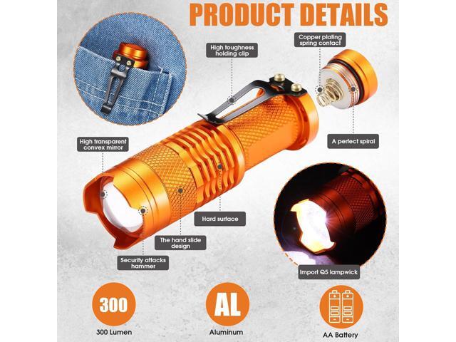 Fumete 20 Pieces LED Flashlight Mini 3 Mode Tactical Torch Small Water Resistant Pocket Flash Light Adjustable Focus Light Pen for Men, Father,...