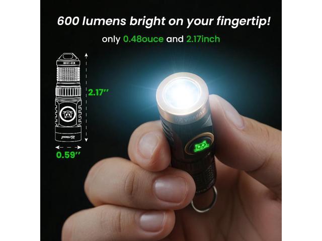 Yemao Rechargeable Keychain Flashlight,600 High Lumens EDC Pocket Flashlights, Mini Flashlight with 6 Modes for Home Daily Use,Outdoor...