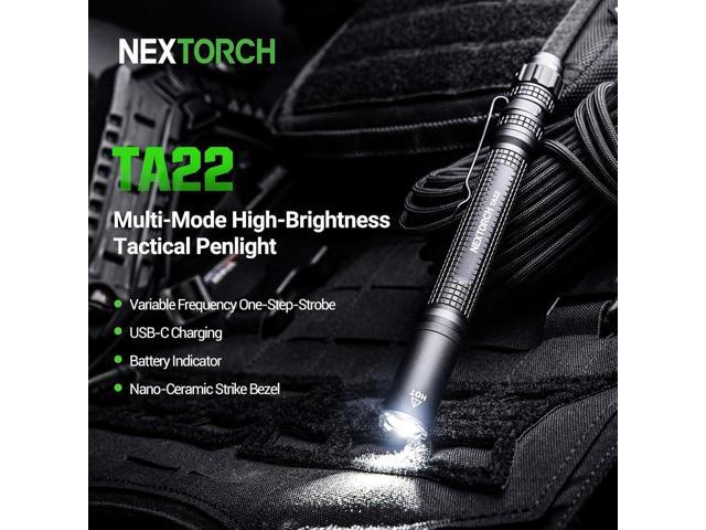 NEXTORCH TA22 Tactical EDC Flashlight Penlight Rechargeable Pen Flashlight, 850 Lumens, Waterproof & Impact-Resistant with Multi-Mode Options,...