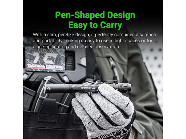 NEXTORCH TA22 Tactical EDC Flashlight Penlight Rechargeable Pen Flashlight, 850 Lumens, Waterproof & Impact-Resistant with Multi-Mode Options,...