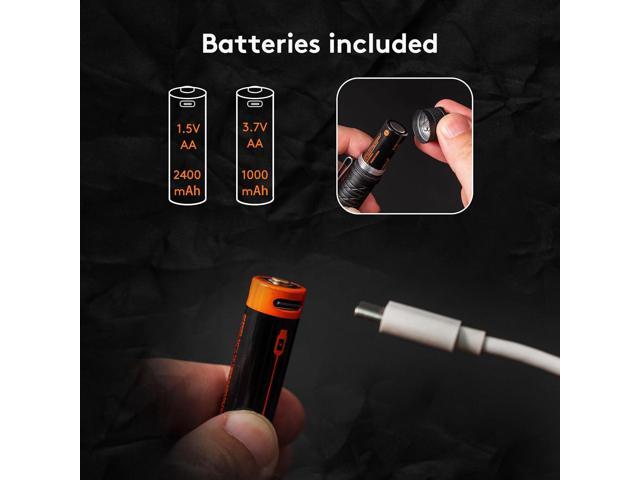 RovyVon AA145 EDC Flashlight with USB-C Rechargeable Replaceable Battery Super Bright Pocket Size Flashlights,Magnetic Tail with Two-Way Clip