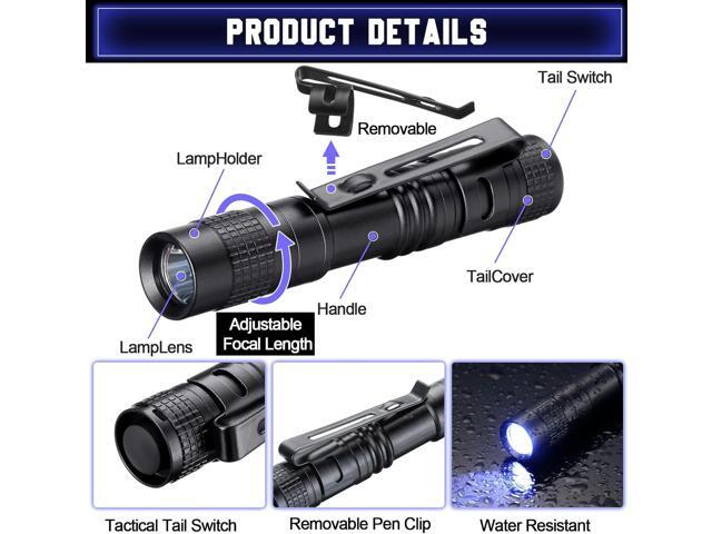 Zhehao 30 Pcs Mini Led Flashlight Bright Aluminum Penlight Flashlights with Clip Small Water Resistant Pocket Flash Light for Night Reading...