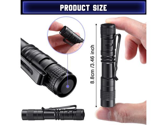 Zhehao 30 Pcs Mini Led Flashlight Bright Aluminum Penlight Flashlights with Clip Small Water Resistant Pocket Flash Light for Night Reading...