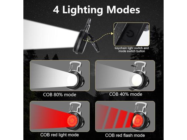 SEFONE Keychain Flashlight 2 Pack, 1000 Lumens EDC Flashlight COB Work Light, Bottle Opener Keychain Mini Pocket Flashlight with Magnet Bracket...