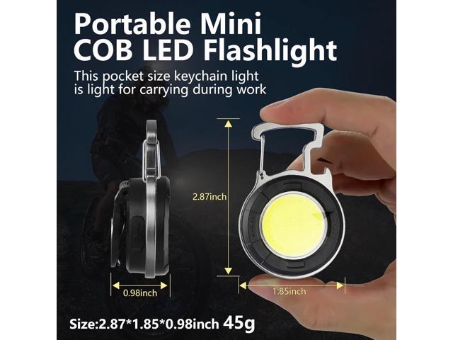 SEFONE Keychain Flashlight 2 Pack, 1000 Lumens EDC Flashlight COB Work Light, Bottle Opener Keychain Mini Pocket Flashlight with Magnet Bracket...