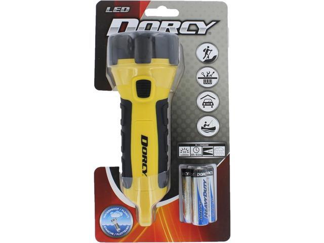 Dorcy 41-2524 2 pk Floating LED Flashlight with Carabineer Clip, 150 Lumens, Yellow