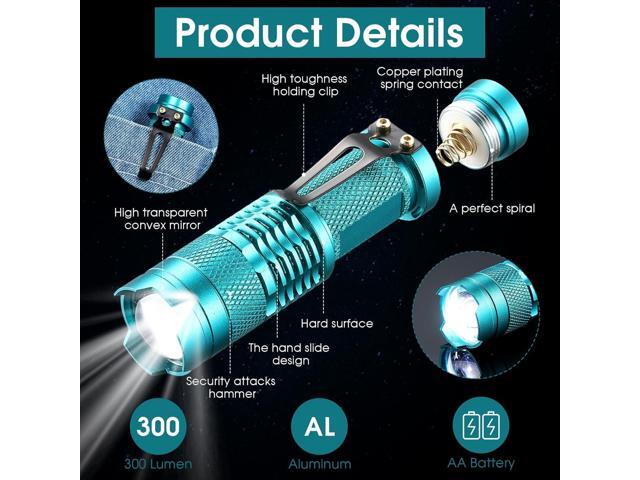 Fumete 20 Pieces LED Flashlight Mini 3 Mode Tactical Torch Small Water Resistant Pocket Flash Light Adjustable Focus Light Pen for Men, Father,...
