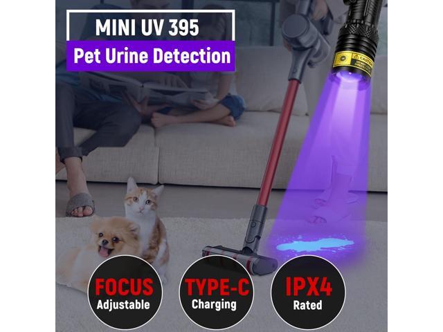 DARKDAWN UV Flashlight 395nm Black Light Mini USB Rechargeable Ultraviolet LED Blacklight Woods Lamp Powerful Fluorescent Portable Detector for Pet...