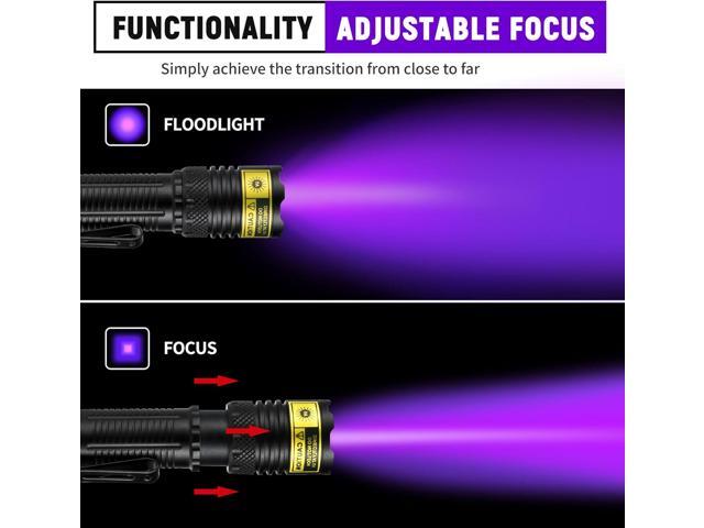 DARKDAWN UV Flashlight 395nm Black Light Mini USB Rechargeable Ultraviolet LED Blacklight Woods Lamp Powerful Fluorescent Portable Detector for Pet...