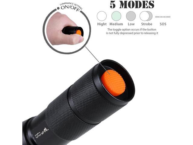 ULTRAFIRE A100 Tactical LED Flashlight Mini,800 Lumen Hunting Handheld Flashlight Focusable 3 Colors Exchange Glass Lens (Generate RED or Green Light)