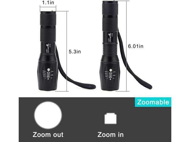 ULTRAFIRE A100 Tactical LED Flashlight Mini,800 Lumen Hunting Handheld Flashlight Focusable 3 Colors Exchange Glass Lens (Generate RED or Green Light)
