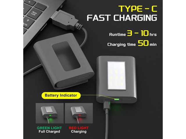 2Pack Clip on Running Lights, Rechargeable Magnetic LED Safety Lights with Red Strobe, Waterproof, USB Charging, Flashlight for Night Jogging, Dog...