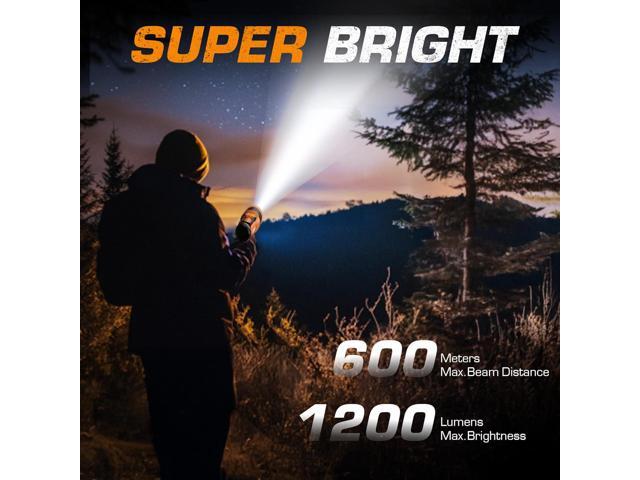 EverBrite Zoomable Rechargeable Spotlight with Foldable Stand, Handheld LED Spotlight Flashlight with 5 Modes, 600M Range, Spot Light for Hunting...
