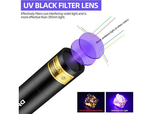 DARKBEAM UV Flashlight 365nm Woods Lamp USB Rechargeable Portable Blacklight LED Ultraviolet Light Mini, Detector for Pet Urine, Stains, Uranium...