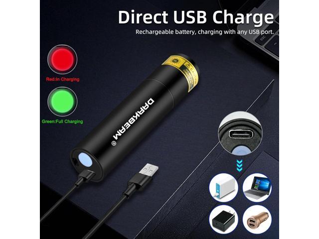 DARKBEAM UV Flashlight 365nm Woods Lamp USB Rechargeable Portable Blacklight LED Ultraviolet Light Mini, Detector for Pet Urine, Stains, Uranium...