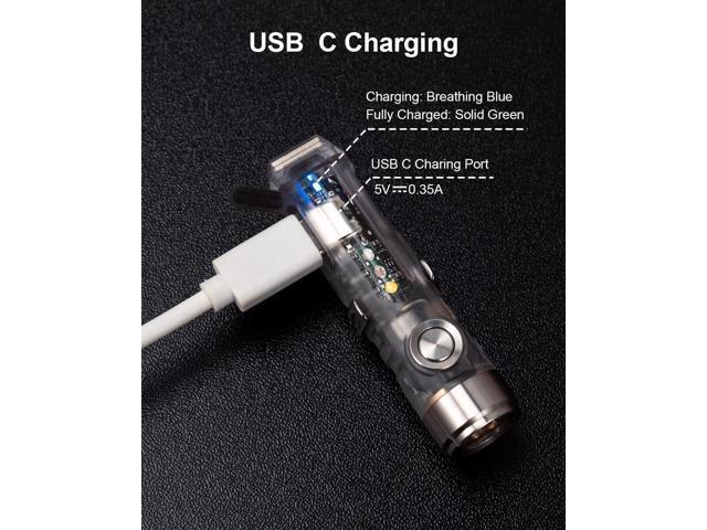 RovyVon 4th USB-C Aurora A8 EDC Flashlight, 6500K LED Max 650 Lumen, Momentary On Keychain Light with Magnetic Clip/Base, Lock Mode, for Checking...