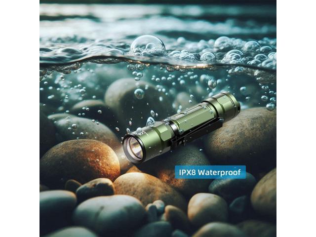 EW01 Waterproof AA EDC Flashlight Small Pocket Work Light Rechargeable 90+ CRI 700 Lumens High Brightness for Daily, Emergency (Green)