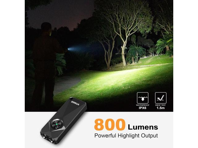VTIGER K1 800 High Lumens Key Chain Light, Small EDC Rechargeable Keychain Flashlight, Compact LED Tiny Flashlight with Magnetic, Mini Clip-on...