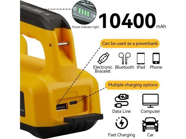 SUNREI Rechargeable LED 1200LM Flashlight, 8 Light Modes Portable Camping Lantern, 10400mAh Power Bank, IP67 Waterproof for Emergencies Power...