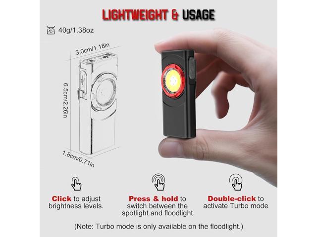EDC Flashlight Rechargeable, 700 Lumens Mini LED Flashlight with 8 Modes Dual Light Sources Magnetic Flashlights with Clip Waterproof Pocket Flat...