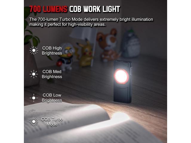 EDC Flashlight Rechargeable, 700 Lumens Mini LED Flashlight with 8 Modes Dual Light Sources Magnetic Flashlights with Clip Waterproof Pocket Flat...