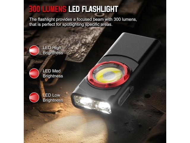 EDC Flashlight Rechargeable, 700 Lumens Mini LED Flashlight with 8 Modes Dual Light Sources Magnetic Flashlights with Clip Waterproof Pocket Flat...