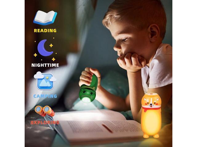 4 Pack Small Mini LED Flashlights for Kids - Cute Small Animal Flashlight - 2 in 1 Camping Lantern Flashlight - Christmas Gifts Stocking Stuffers...